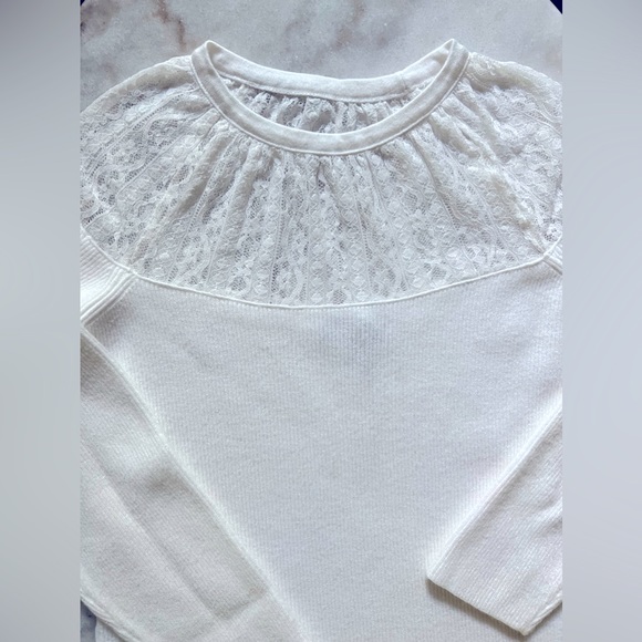 Express Lace Yock Ivory Midi Sweater Dress Sz M - Picture 9 of 10